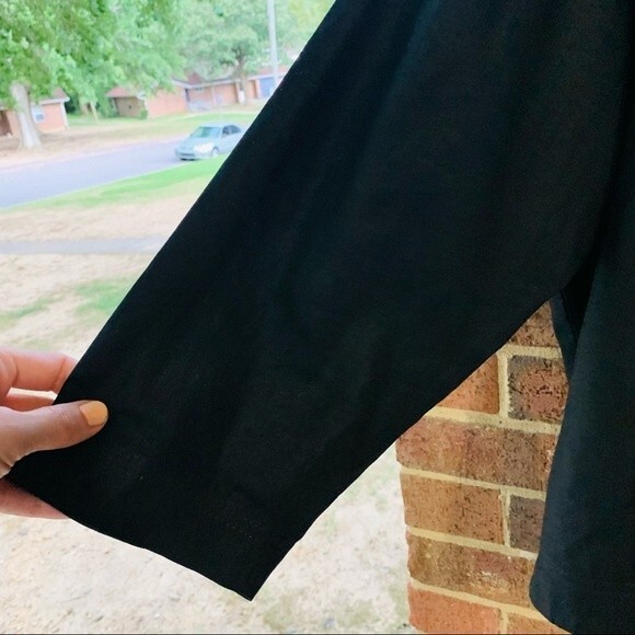 Vintage Gene Ewing Bis black linen swing coat size small - Picture 2 of 9